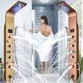 Edelstahl Duschpaneel LED Duscharmatur Wasserfall Duschset Regendusche Massage