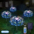 4x 120LED Solarleuchte Feuerwerk Licht Lichterkette Solarlampe Außen Garten Deko