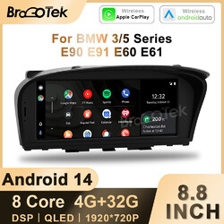 10.25" Carplay Android 14 Autoradio Navi GPS DAB For BMW 3/5 er E60 E61 E90 E91