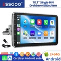 Autoradio 1DIN Android13 Mit Bildschirm GPS NAV RDS BT WIFI Drehbarer 10.1'' 64G