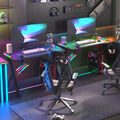 XXXL RGB Carbonfaser Gaming Tisch PC Computer Schreibtisch mit LED Beleuchtung