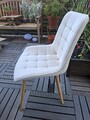 2er Set Samt Stuhl Set Beige Küchenstuhl Esszimmerstühle gepolstert Wohnzimmer 