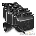 4er SET BENZINKANISTER 5L KRAFTSTOFFKANISTER RASENMÄHER MOTORSÄGE 5 L + TRICHTER