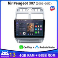 4+64G Android13 Autoradio Für Peugeot 307 SW CC 2002-2013 Navi GPS WIFI 8Kern FM