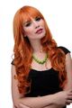 Perücke Damenperücke Rot Orange Wellig Lang Pony glatt Perrücke 285-T2735 65cm