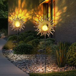 Solarlampe Außenlampe Steckleuchte LED Sonne Erdspieß Gartenldeko rost 81,5cm 2x