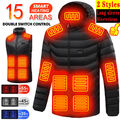 Beheizt Warm Veat Winter Elektrisch USB Jacke Heizung Mantel Thermo Herren Da #N