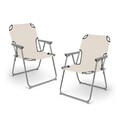 Camping Klappstuhl beige bis 120 kg - 2er Set - Garten Festival Strand Stuhl