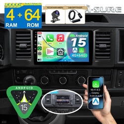 DAB+ 4+64GB Android 15 Autoradio Carplay Navi Kam für VW Transporter VI Kasten