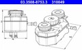 Ausgleichsbehälter Bremsflüssigkeit ATE 03.3508-8753.3 für MERCEDES W115 KLASSE