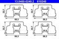 ATE Zubehörsatz Bremsbeläge Vorne (13.0460-0240.2) für Dacia Sandero Logan Mcv