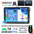 64GB Android 14 Autoradio Navi WiFi Für VW Passat CC Golf 5/6 Tiguan Skoda SEAT