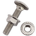 Schlossschrauben M10 Edelstahl V2A DIN 603 mit Muttern Flachrund-Schrauben A2