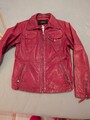 Damen LederJacke  Rot Größe XL ca.größe 46