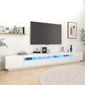 TV Schrank mit LED-Leuchten Lowboard Fernsehschrank HiFi Fernsehtisch 300cm