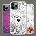 Personalisierte Herz Marmor Brauch Name Gel Handyhülle für iPhone 16 15 14 13 12