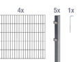 Alberts Doppelstabmattenzaun 10 tlg. Zaun-Komplettset anthrazit H:180 cm L: 8m 