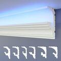 HEXIMO Muster LED Stuckleisten 2in1 Profile Styropor indirekte Beleuchtung HLED