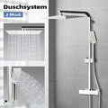 Duschsystem Duscharmatur mit Thermostat Regendusche Handbrause Duschkopf 