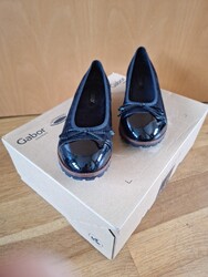 GABOR Damen Schuhe Ballerinas Gr. 5 schwarz glänzend Neuwertig 