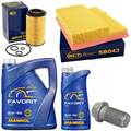 Motoröl Filter Set 15W50 6 Liter + Ölablassschraube für Mercedes C-Klasse W202