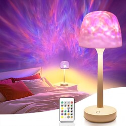 LED Lampe Projektor mit 16 Farbwechsel Wasserwellen Lampe Schreibtischlampe Neu