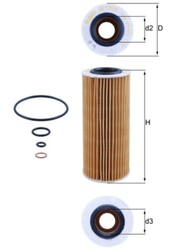 Ölfilter MAHLE OX 177/3D Filtereinsatz für BMW E90 E46 X5 E60 X3 E65 E70 X6 E93