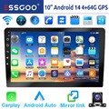 +64G Android 14 Carplay Autoradio GPS Navi RDS BT WIFI USB Kamera 10 Zoll 2 DIN