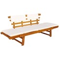 Outdoor Akazie Massiv Sonnenliege 2-in-1 190cm Gartenbank Sitzbank Gartenliege