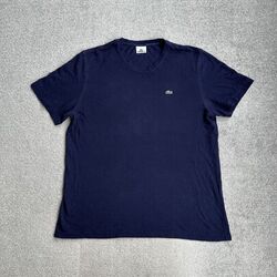 LACOSTE Herren Retro T-Shirt Kurzarm Extra Large Regular Fit Logo 10401 Blau