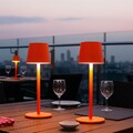 Flaschenaufsatz Außenlampe Tischleuchte LED Touchdimmer orange USB-C CCT Akku 2x