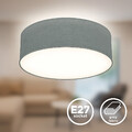 Deckenlampe Stoff grau Textil Lampenschirm Deckenleuchte Wohnzimmer Schlafzimmer