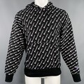 CHAMPION Größe M Schwarz Weiß Logo Baumwolle Polyester Kapuzenpullover