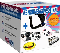 AUTOHAK AHK für Mazda 3 Fließheck 03-09 vert. abnehmbar + 13-pol BRINK ES SPEZ