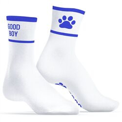SNEAKXX - Socken I Puppy-Play I Good Boy I weiß-blau - herren, pet-play, sox