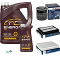 BOSCH Inspektionspaket 6 L MANNOL Energy 5W-30 für Nissan Qashqai II J11 J11_