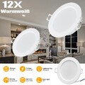 12x6W LED Deckenleuchte Rund Ultraflach Einbaustrahler Deckenstrahler Badezimmer