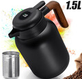 Thermoskanne 1,5L mit Teesieb,Isolierkanne Kaffeekanne Thermo Teekanne Edelstahl