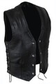 Herren Lederweste Kutte Motorrad Chopper Weste Clubweste Rockerweste Schwarz