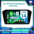 Autoradio CarPlay Android 14 GPS Für VW Passat B8 Magotan 2015-21 DAB+ 8GB+256GB
