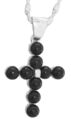 Onyx Kreuz Silber 925 dekorativer Anhänger an massiver Silberkette Halskette 