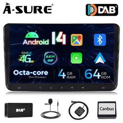 DAB+ 4+64G Android14 Autoradio Carplay Für VW GOLF 5 6 Passat Touran Tiguan Polo