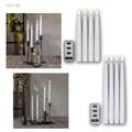LED Stab-Kerzen 4er Set 3D Flamme, mit Timer & Fernbedienung, Echt-Wachs-Kerzen