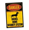 Dackel Teckel Dog Schild Danger Security System Türschild Hundeschild Warnschild