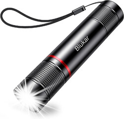 Blukar LED Taschenlampe Aufladbar, Superhelle Zoombare 2000 Lumen Mini Torch Mit