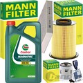 MANN INSPEKTIONSPAKET+CASTROL 5W-30 MOTORÖL passend für 1.8+2.0i FORD FOCUS II