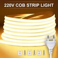 COB LED Streifen 230V Stripe Band Lichtschlauch Leiste 320LEDs/M Wasserdicht DHL