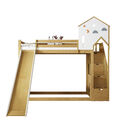 Etagenbett Hausbett Kinderbett Einzelbett 90x200 cm mit Stauraumtreppe Rutsche