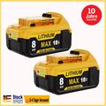 2X Ersatz 18V 8.0Ah Akku für  DeWalt  Li-Ion  XR DCB182 DCB184-XJ  DCB200 DCB206