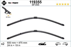 SWF Wischblatt Scheibenwischer DAS ORIGINAL SET 119355 für AUDI SKODA VW A3 GOLF